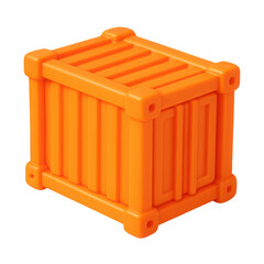 Aufkleber - 3d icon in plastic style depicting an orange container box with simple geometric design and smooth texture, suitable for digital projects and illustrations