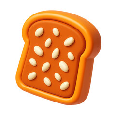 Poster - 3d icon of plastic toast bread with seeds on a black background ideal for digital design and kitchen related projects