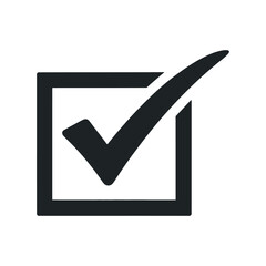Poster - Simple black and white check mark icon in a box