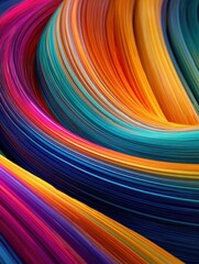 Poster - Abstract phone wallpaper with colorful curved lines and waves