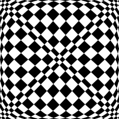 Wall Mural - abstract geometric checked black and white pattern with 3d illusion effect. convex textured backgrou