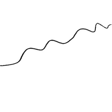 A simple, hand-drawn wavy line in black. This minimalist doodle is a perfect, subtle element for use as a text divider, underline, or a simple representation of a wave or signature.

