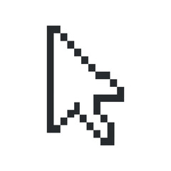 Fototapete - Pixelated Left Arrow Cursor Icon