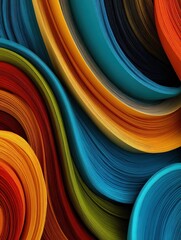 Poster - Abstract phone wallpaper with colorful curved lines and waves