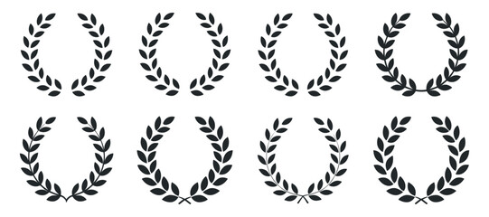 Poster - Set of Simple Laurel Wreaths for Design Elements