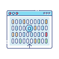 Aufkleber - Browser window with calendar interface and upward facing arrow sign
