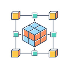 Poster - Interconnected Cube Network Representing Data Processing and Analysis in Distributed Systems