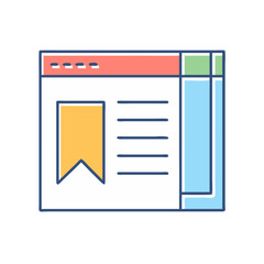 Poster - Colorful Web Browser Interface with Bookmark Icon and Sidebar Navigation Panel
