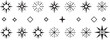© Saidar - This image features a set of black grass silhouettes, creating a winter symbol illustration with snowflake and star decorations, perfect for a Christmas season design