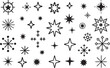 © Saidar - Seamless vector set of black and white star and snowflake icons, perfect for winter holiday and Christmas designs