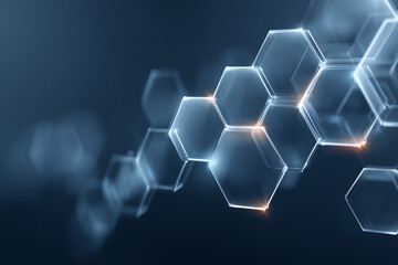 Poster - Abstract molecular structure that resembles a honeycomb pattern, presenting a visually captivating and intricate design