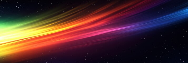 Poster - Colorful graphic layout for advertising featuring vibrant wave patterns in a dark backdrop