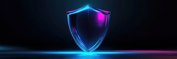 Poster - Graphic layout showcasing a stylized shield representing security and protection themes