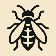 Wasp silhouette in black vector illustration.
