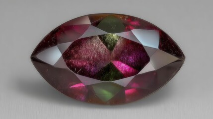Poster - Polychrome Tourmaline Gemstone With Striking Colors and Unique Cut
