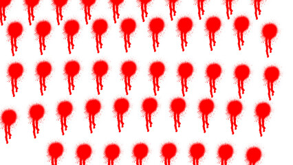 Poster - Red paint drips on black wall