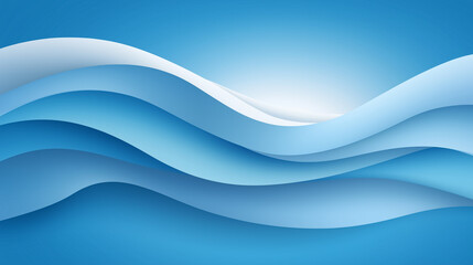 Poster - Abstract waves in various shades of blue create a sense of movement and depth. Clean backdrop enhances visual appeal, perfect for digital designs, presentations, and marketing materials