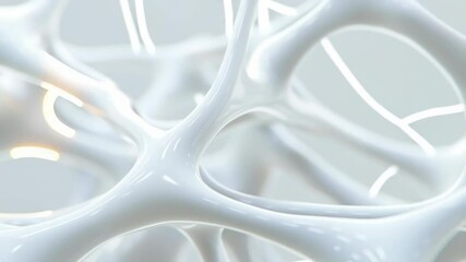 Poster - abstract white organic structure with glowing elements showcasing intricate network design, representing connectivity and modern technology in a digital world