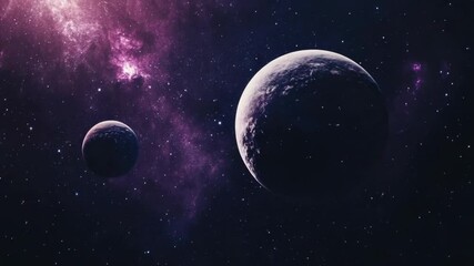 Poster - A pair of planets and a starry background make for a striking celestial scene