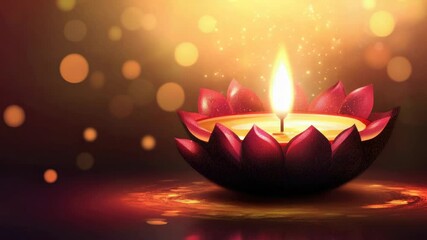 Poster - A lit candle sits on top of a table, providing soft warm light