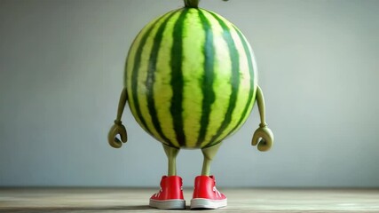 Aufkleber - A watermelon with a cheerful expression