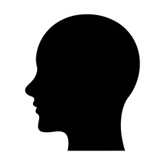 Leinwandbilder - Head silhouette vector illustration profile view of human face black and white graphic design