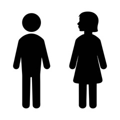 Poster - Man and woman restroom sign vector illustration, gender symbol, male and female icon design