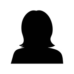 Poster - Stock vector silhouette of a woman avatar profile picture for social media and websites design