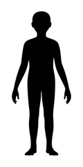 Leinwandbilder - Black silhouette of a person standing full body vector illustration human figure art design