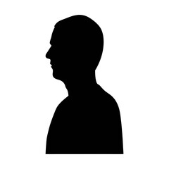 Leinwandbilder - Man silhouette profile vector illustration for portrait design and face outline graphic art work