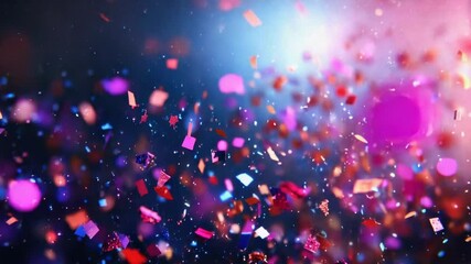 Poster - A burst of colorful confetti falling from above, ideal for celebrations and parties