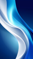 Aufkleber - Abstract waves of blue and white ripple across a smooth gradient surface. The vibrant colors blend harmoniously creating a calming atmosphere. Concept of digital art, graphic design, branding