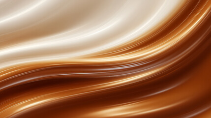 Poster - Fluid waves of warm brown and cream colors create an abstract art piece with smooth texture. Soft blending in vibrant hues. Concept of design, art, decor, digital backgrounds