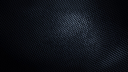 Poster - Close-up of a perforated metallic surface illuminated by soft light, creating a dramatic effect. Dark industrial setting. Concept of manufacturing, design, architecture
