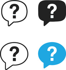 Poster - Question Mark Speech Bubbles in Various Styles Communicating Uncertainty or Seeking Information from Different Perspectives Illustrating Inquiries