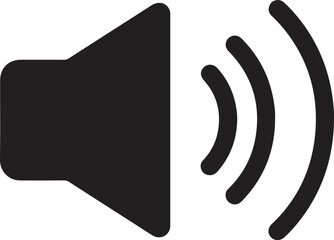 Poster - Loudspeaker Icon Representing Sound Amplification and Volume, Indicating Audio Output or Media Playback with Wireless Connectivity and Communication Signals