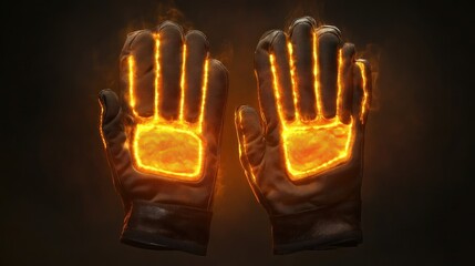 Poster - Fiery leather gloves