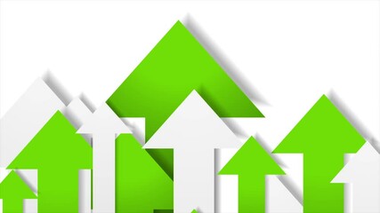 Poster - Abstract green and white arrows pointing upward, symbolizing growth, success, and financial progress. Seamless looping abstract motion design. Video animation Ultra HD 4K 3840x2160