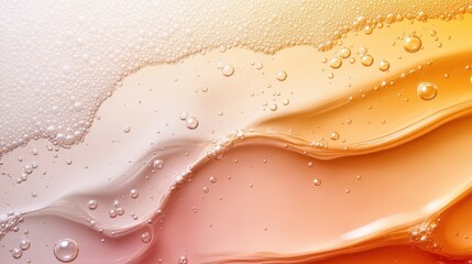 Poster - A captivating close-up of bubbles in a smooth liquid surface showcases intricate patterns and textures, highlighting the beauty of fluid dynamics.