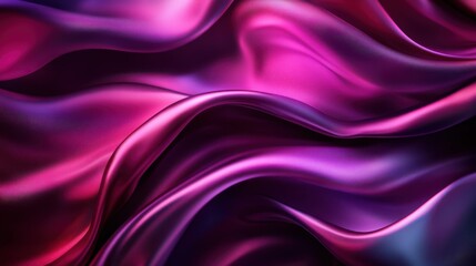 Poster - A rich tapestry of silk fabric flows gracefully, showcasing stunning pink and purple hues that evoke emotions of luxury, elegance, and sophistication in art.