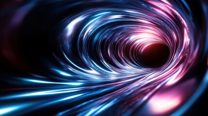 Poster - A mesmerizing tunnel of swirling light and color creates an abstract visualization of motion, symbolizing journey and transformation.