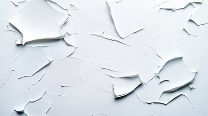 Poster - An abstract representation of white paint applied to canvas, showcasing unique textures that evoke feelings of creativity, simplicity, and artistic expression.