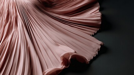 Poster - Elegant Dusty Rose Pleated Fabric Texture Detailed Closeup Soft Draped Chic Fashion Design Background  High Resolution Image  Premium Quality Textile art fold wave silk pink style 