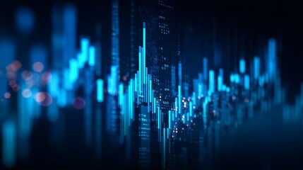 Poster - Abstract Blue Digital Data Visualization Background Modern Technology Futuristic Financial Stock Market Chart Graphic Design Element for Business Presentation Website Banner trend 