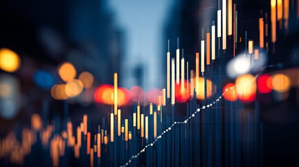 Poster - Abstract Financial Growth Chart Data Visualization Modern Business Success Investment Strategy Economic Progress Financial Market Analytics Report Global Economy Digital Technology