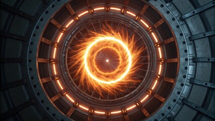 Aufkleber - Detailed Simulation of Glowing Reactor Core with Radiant Energy Effects