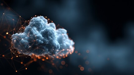 Fototapete - Abstract Cloud Computing Network Digital Technology Concept Futuristic Data Server Innovation Modern Connection Global Internet Secure Information Cloud System Digital             