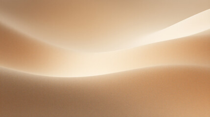 Poster - Golden sand dunes ripple elegantly under soft sunlight, creating a serene desert ambiance. The smooth textures and warm tones enhance the peaceful atmosphere. Concept of nature, travel, relaxation