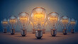 © Artem - Cheerful light bulbs symbolizing positive creative thinking