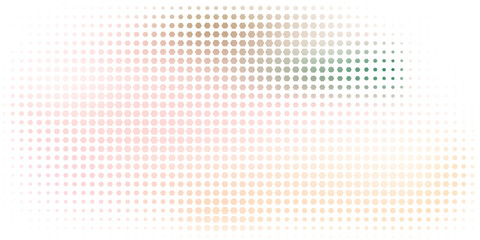 Poster - Soft halftone dot background with pastel pink, orange, and green gradients, abstract retro style.